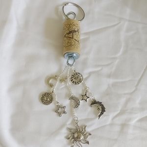 ❤️Sun, Moon & Stars Wine cork Keychain